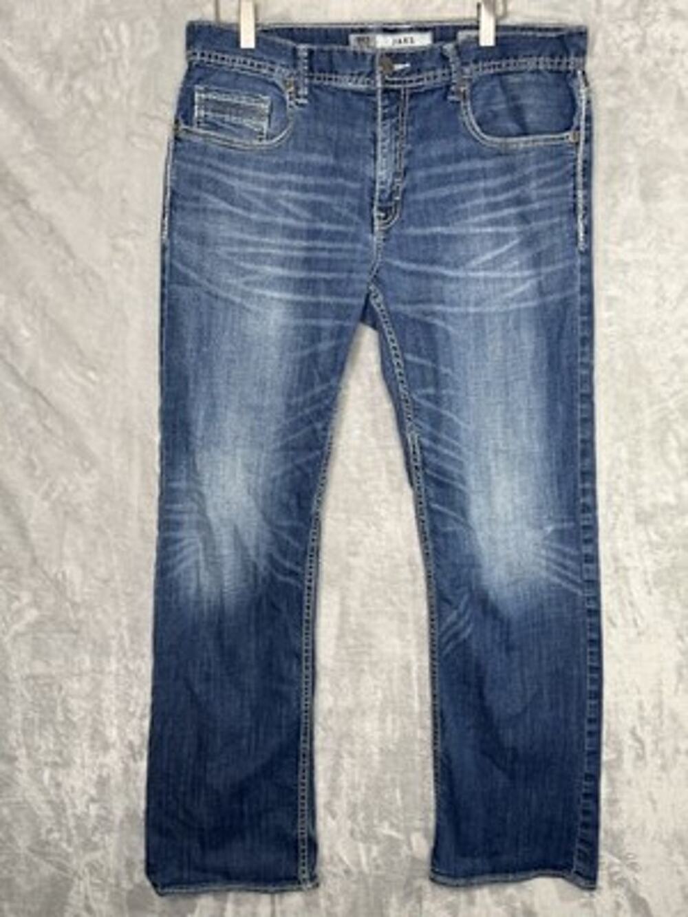 BKE Jake Jeans Mens 34X30 Blue Straight Leg Stretch Denim Medium Wash Pants